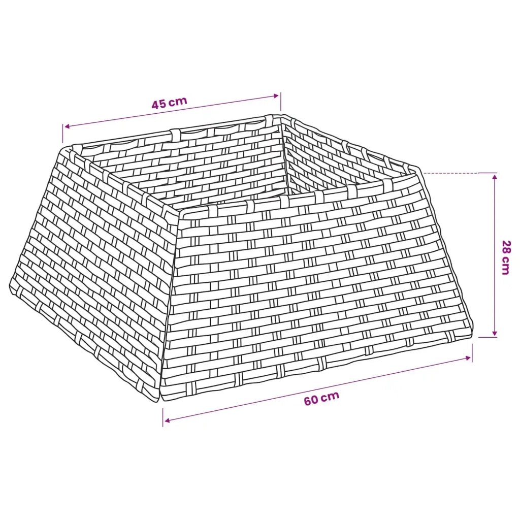 Collare per Albero di Natale Quadrato Grigio 60 x 60 x 28 cm 42048803
