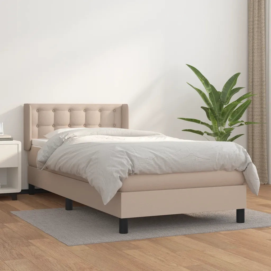 Giroletto a Molle con Materasso Cappuccino 90x200 cm Similpelle 3130762