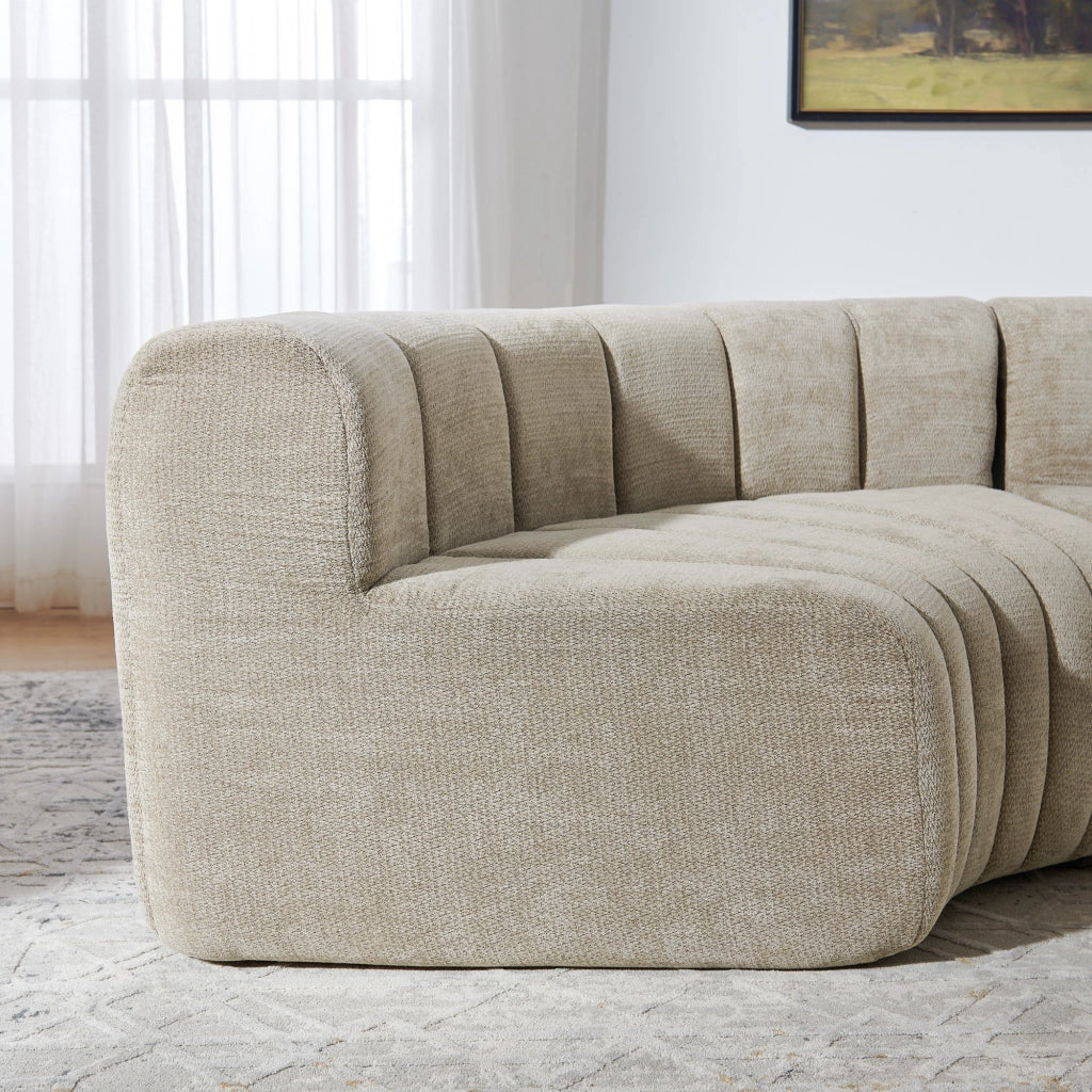 Divano angolare modulare 4 posti - con moduli combinabili e seduta versatile - marrone