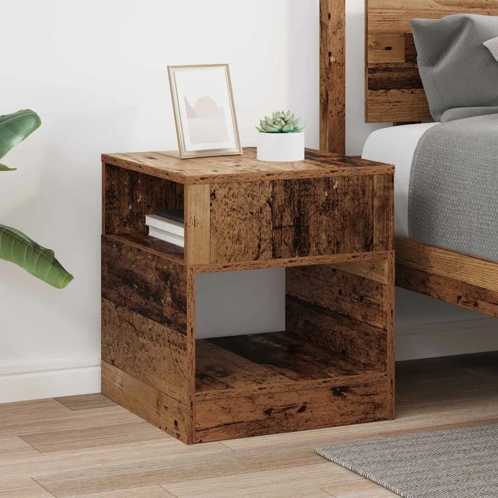 Tavolino | Tavolo laterale Legno vecchio 40,5 x 40 x 45 cm Legno multistrato