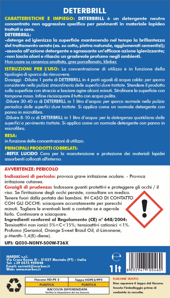 Pulizia pavimenti DETERBRILL   1LT