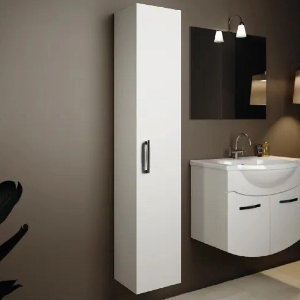 Colonna bagno sospesa in mdf 1 anta 160cm  L=33cm h=163cm p=33cm bianca  mobo