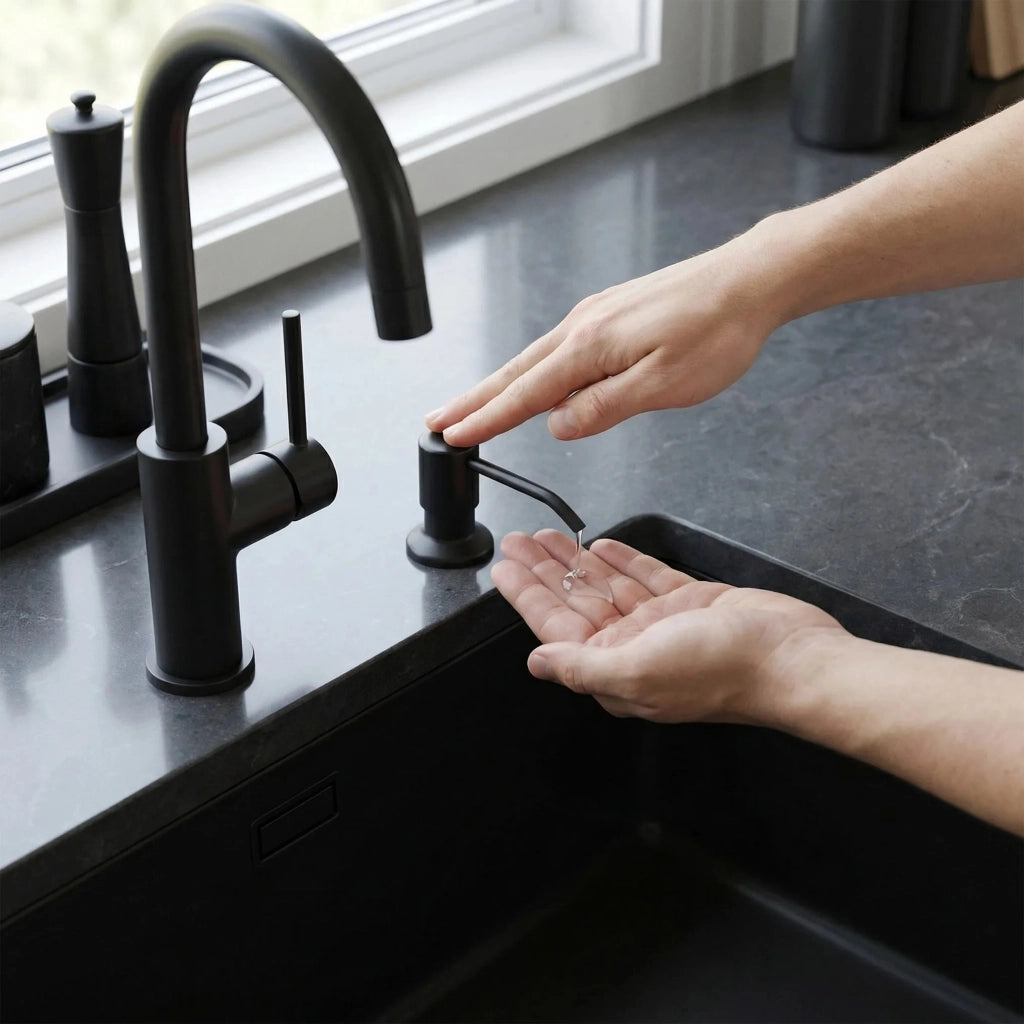 Dispenser Lavello Sapone Rea Erogatore Lon Black