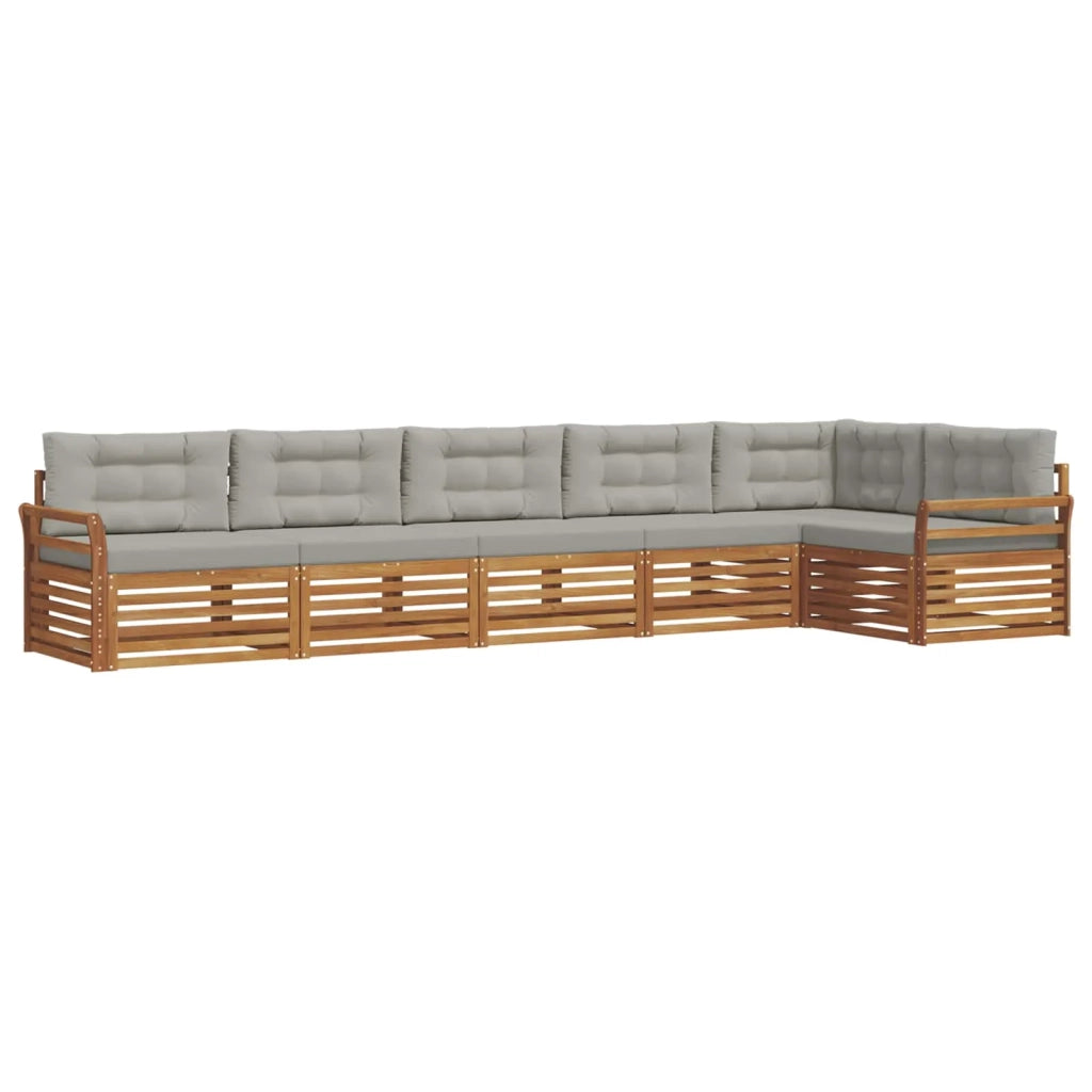 Set di divani da esterno 6 pcs Grigio Naturale e Chiaro 3373541