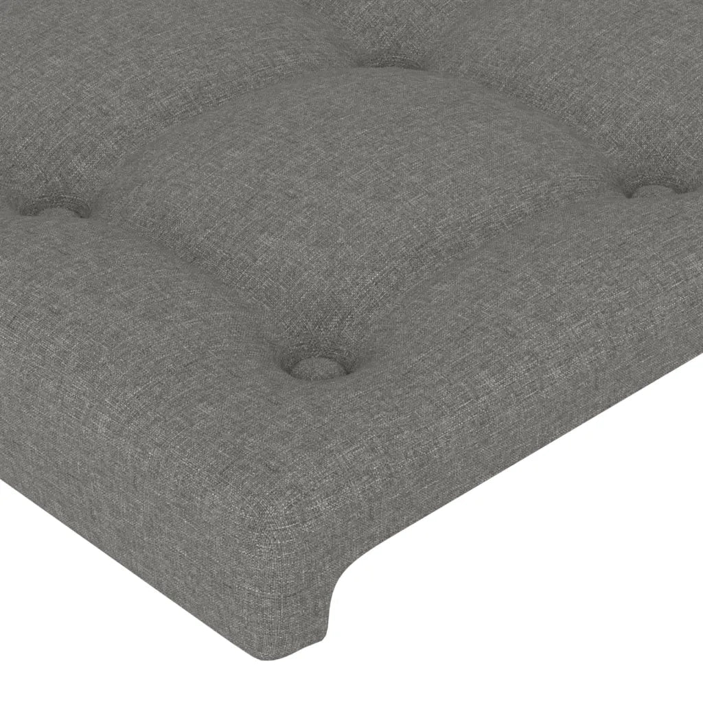 Testiera ad Orecchio-Testata con Orecchie Grigio Scuro 93x16x118/128 cm in Tessuto 491162
