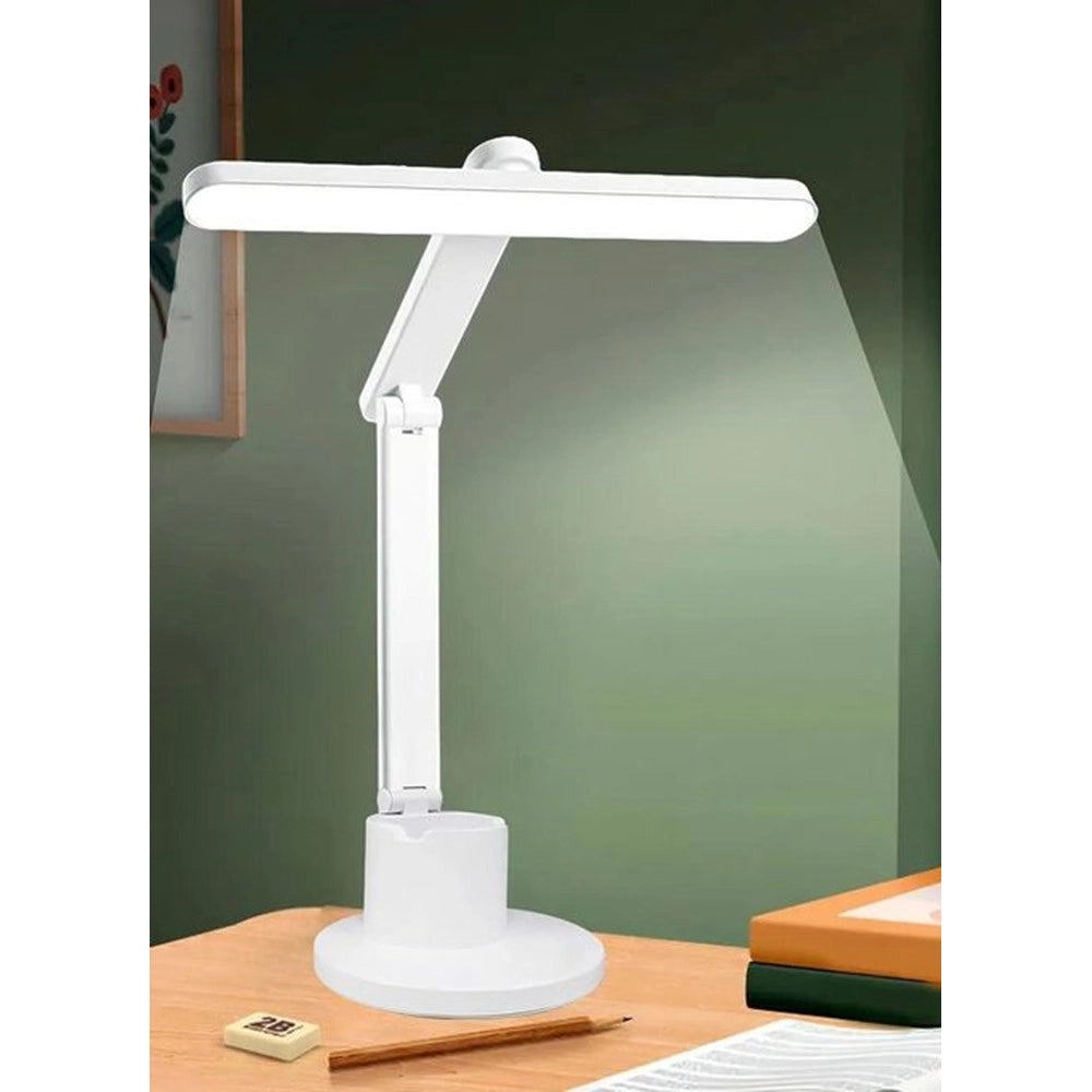 Trade Shop - Lampada Da Scrivania A Led Ricaricabile Usb Touch Con Supporto Per Telefono Penna Le-335 -