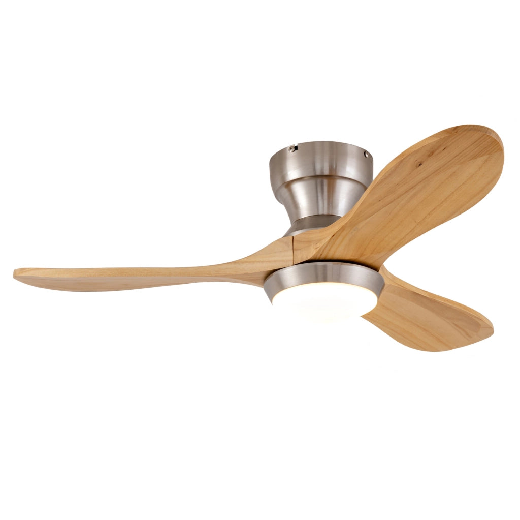 Ventilatore da soffitto incassato 36" con pale in legno massello di noce, motore DC silenzioso reversibile, 6 velocità regolabili