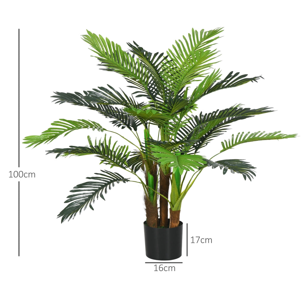PIANTA ARTIFICIALE Palma 100 cm Verde in Plastica per interno ed esterno