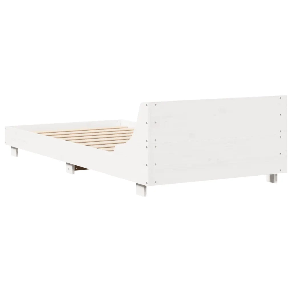Letto senza Materasso Bianco 90x200 cm Legno Massello di Pino 850738