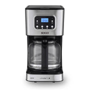 Macchina caffè americano 12 tazze 950W con timer 24h, filtro riutilizzabile e caraffa vetro 1,5L - Sogo
