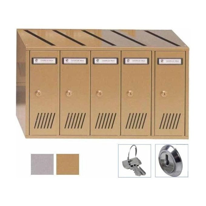 Silmec 31-705 SC7V Casellario Postale Verticale per Interni 5 Posti Acciaio Zincato colore Argento