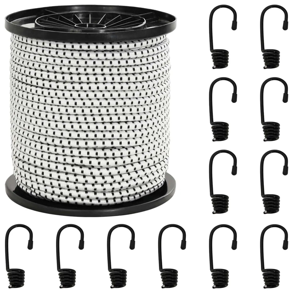 Corde Bungee con Ganci 6 mm Nero e Bianco PP e gomma 42047669