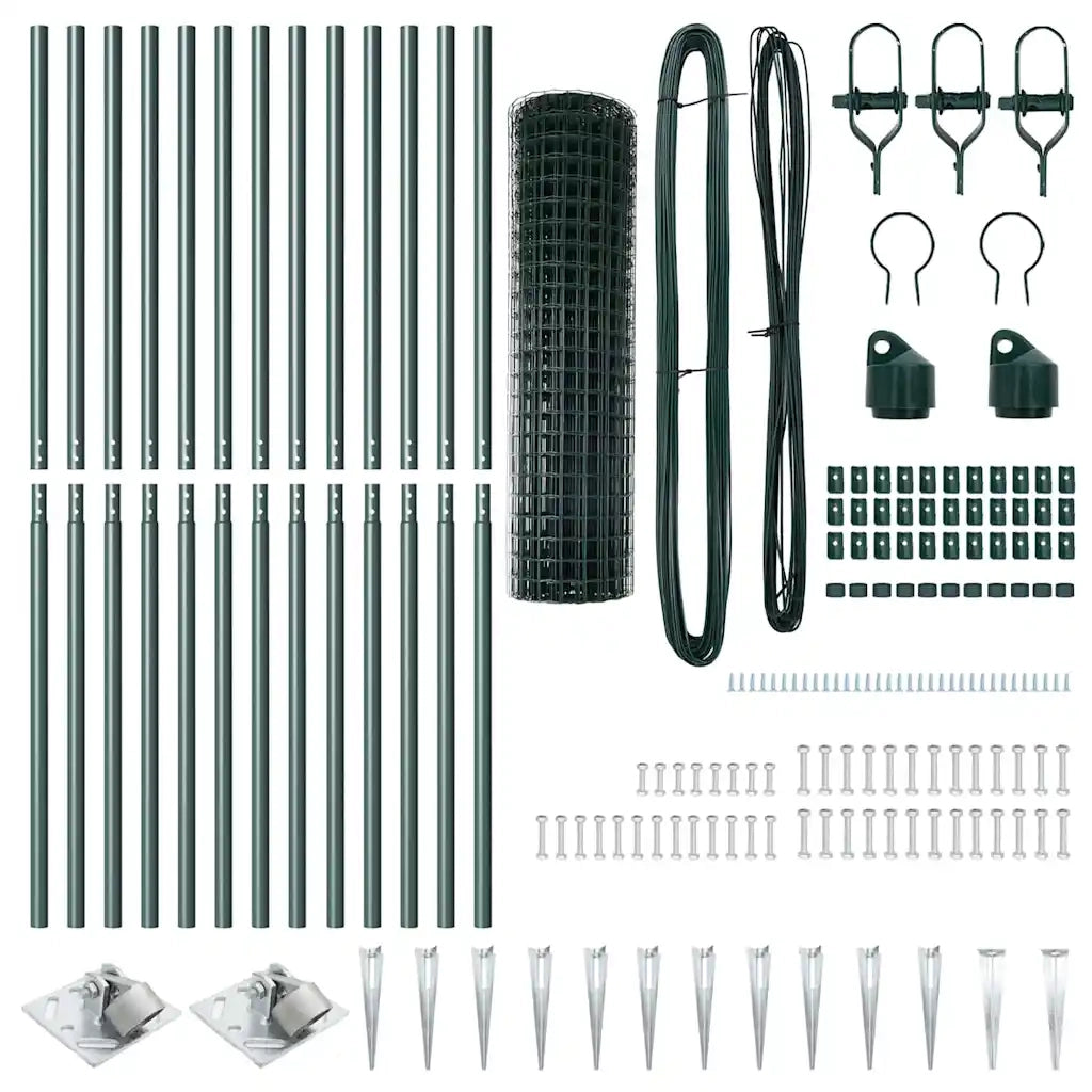 Recinzione da Giardino | Recinzione con Posto Verde 1 x 25 m Acciaio
