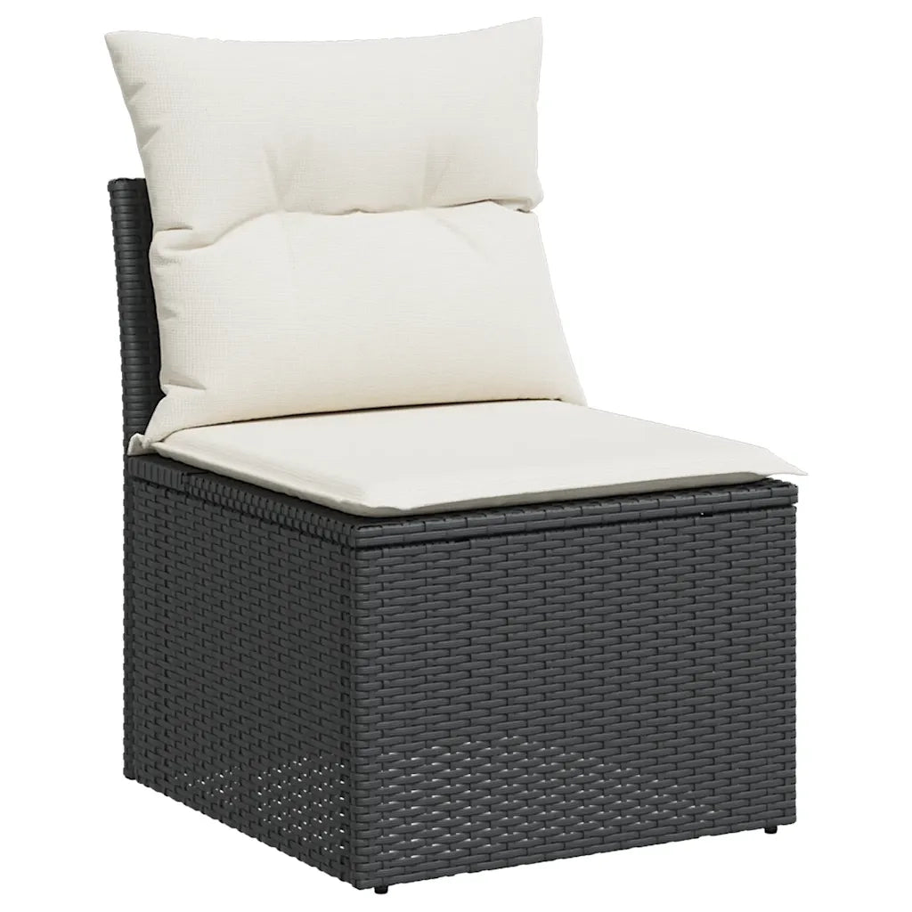 Set Divani da Giardino 5 pz con Cuscini in Polyrattan Nero 3326627