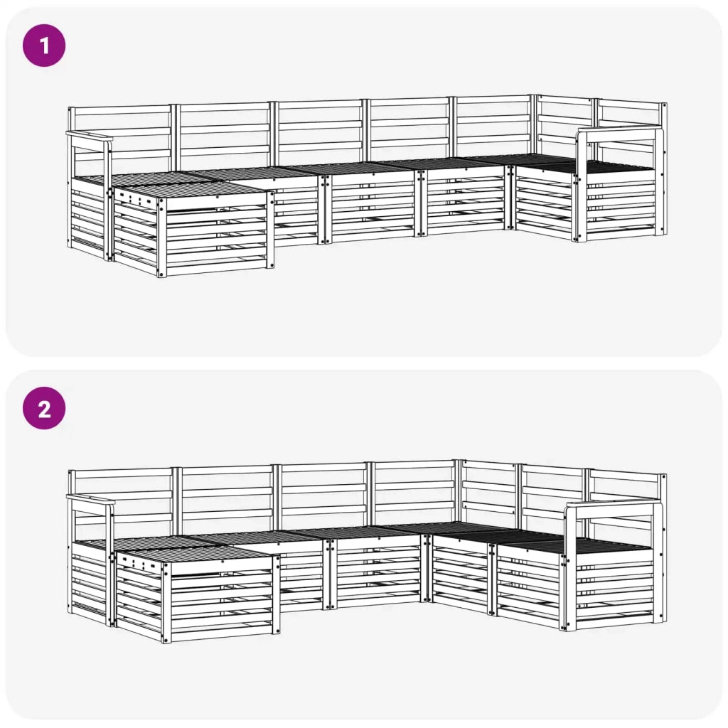 Set di divani da esterno 7 pcs Bianco 3392179