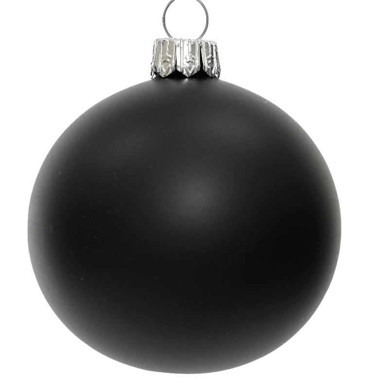 Box Da 4 Palline Di Natale Nera Opaca 10
