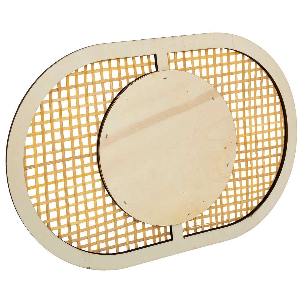 Specchio in bambù marrone 42x28x1h