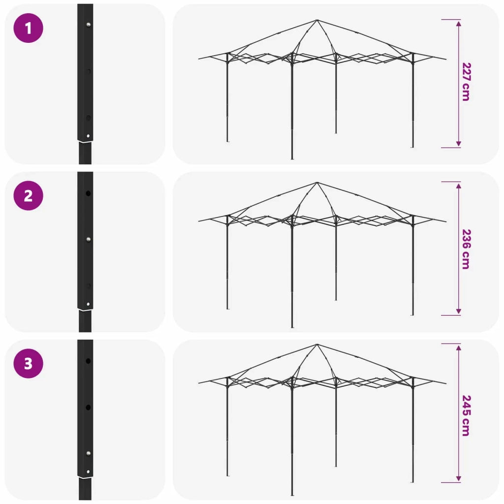 Gazebo senza Parete 2,6 x 2,6 m Crema e Marrone 42036800