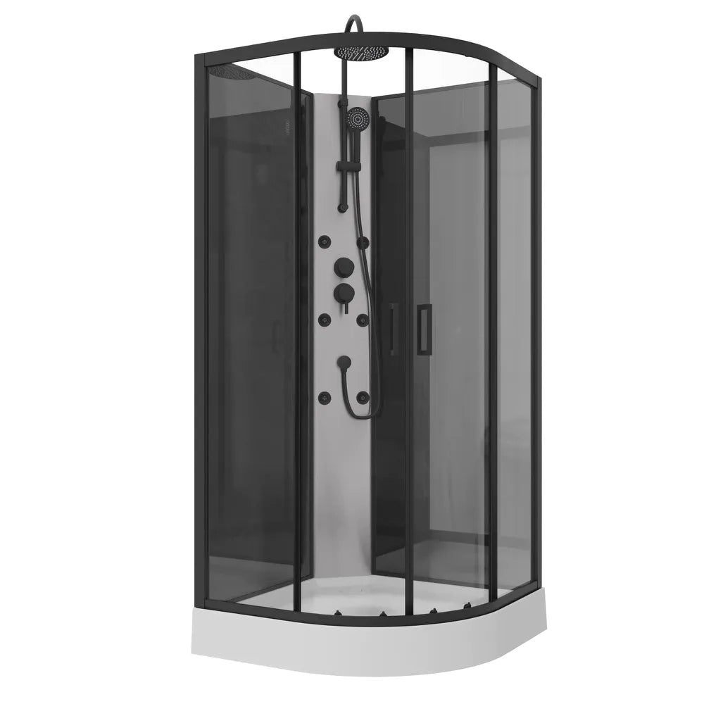 Cabina doccia idromassaggio semicircolare 90x90 cm multifunzione h225cm | Ikaria