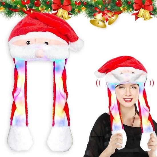 Cappello di peluche divertente con illuminazione LED - orecchie mobili - accessori per feste e vacanze cosplay