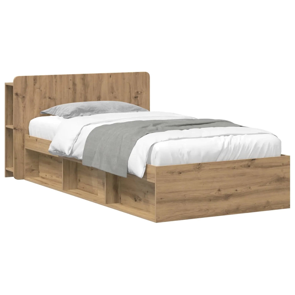 Letto singolo | Letto per adulti | Telaio del letto con storage Rovere Artigianale 80 x 200 cm