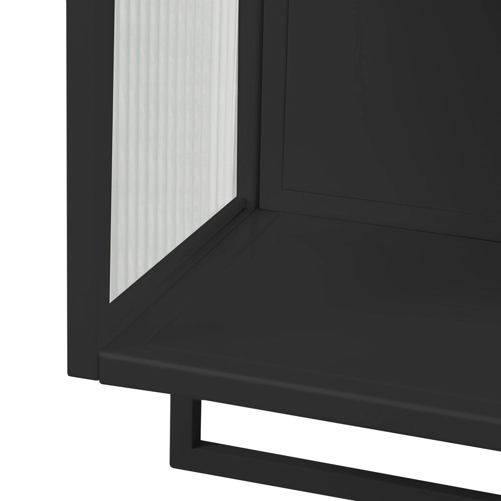 Mobiletto Bagno con Ante in Vetro e Portasalviette ¨C MINIMAL ¨C Nero, 60 cm