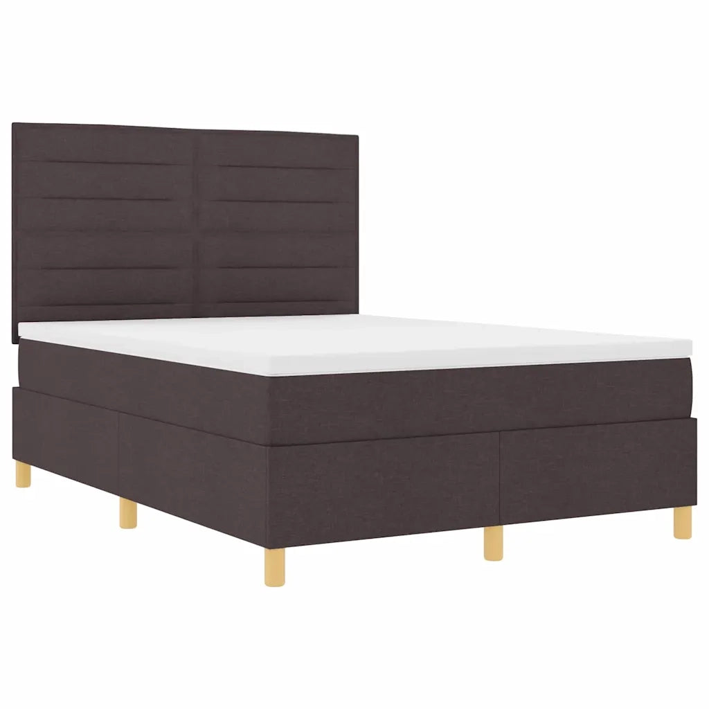 Letto a molle con materasso Marrone Scuro 160 x 200 cm Tessuto 3339556