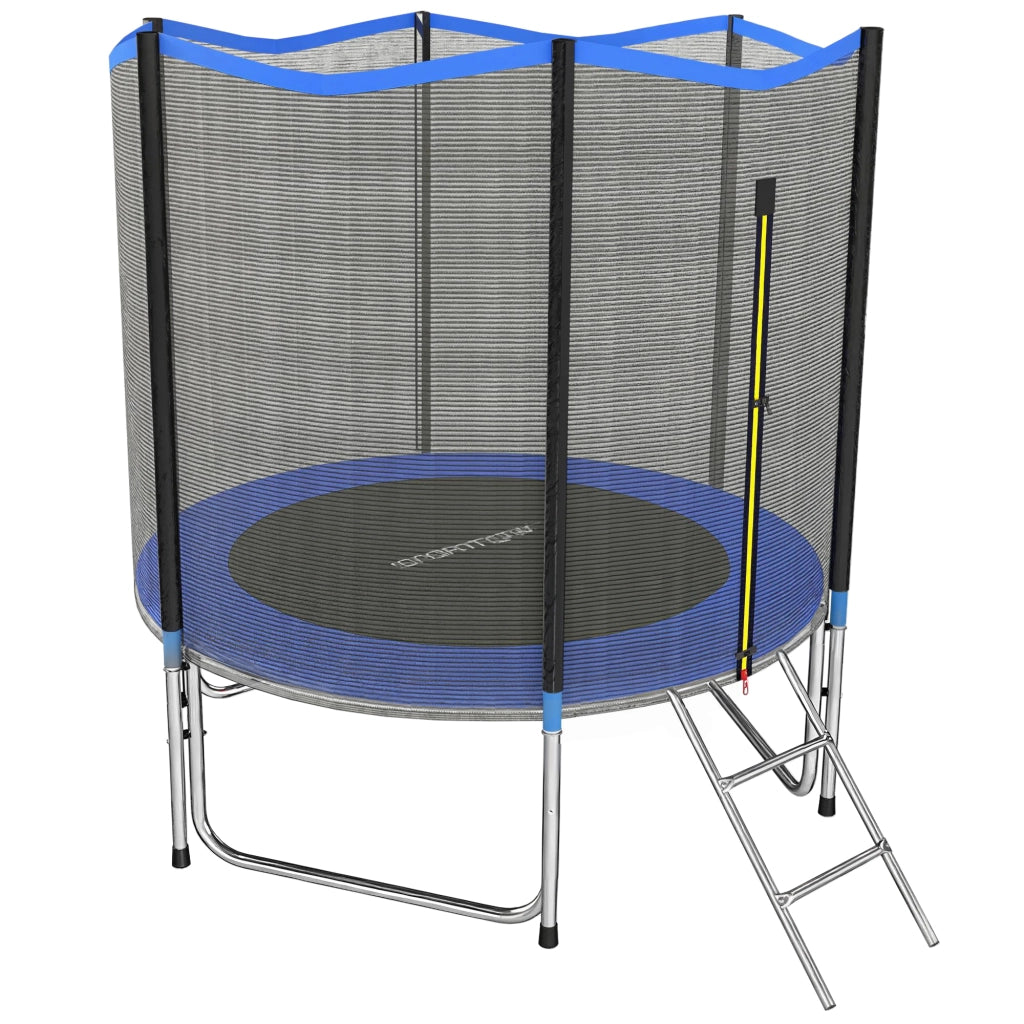 Trampolino 244 cm, Rete di Protezione inclusa, Scala per accesso.