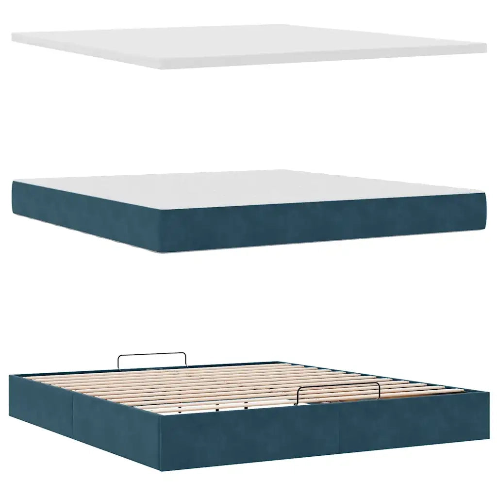 Struttura Letto Pouf con Materassi 180x200 cm Velluto 3313491