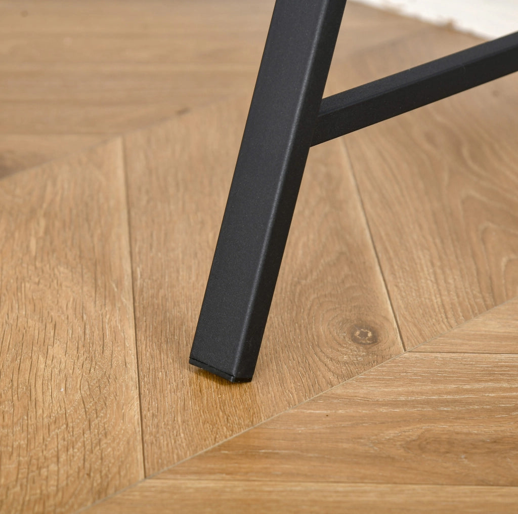 Scrivania minimalista nera in metallo con ripiano e gestione cavi 84x45x85 cm per ufficio e studio