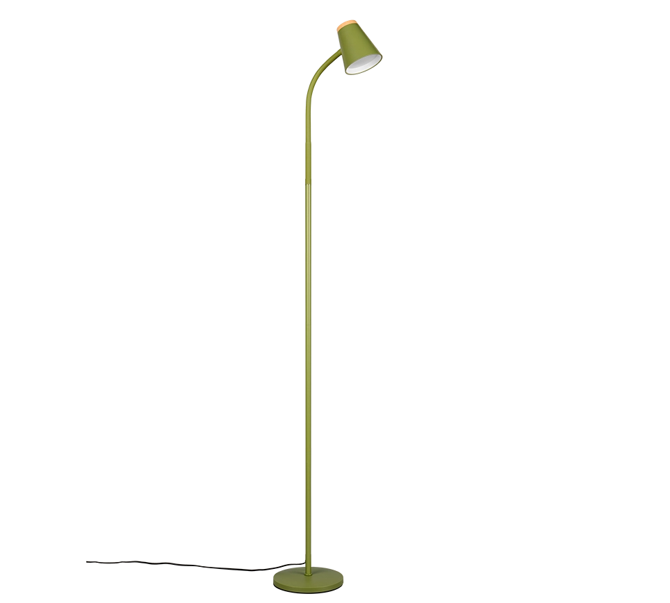 Piantana LED, plastica, verde, H 145 cm, Pongo