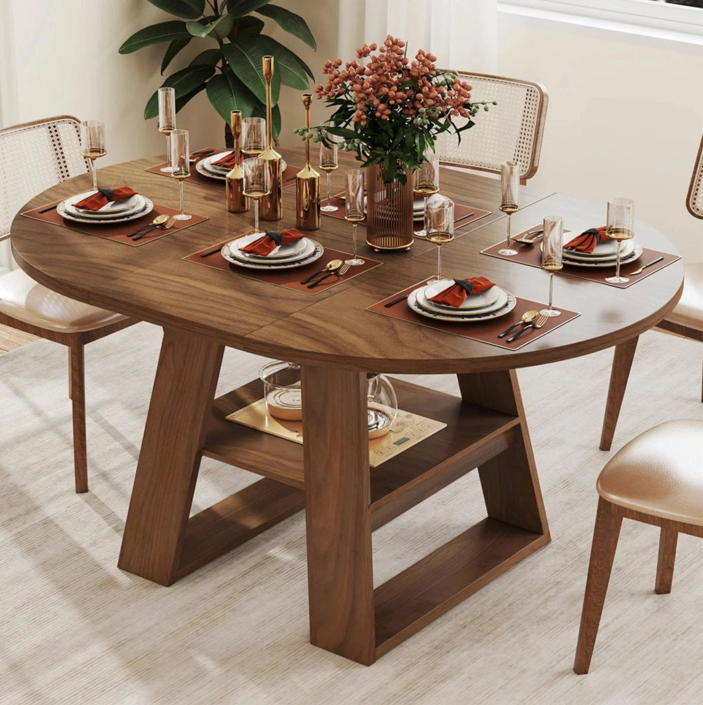 TAVOLO DA PRANZO Estensibile Ø 110/150x110 cm MDF Color Noce