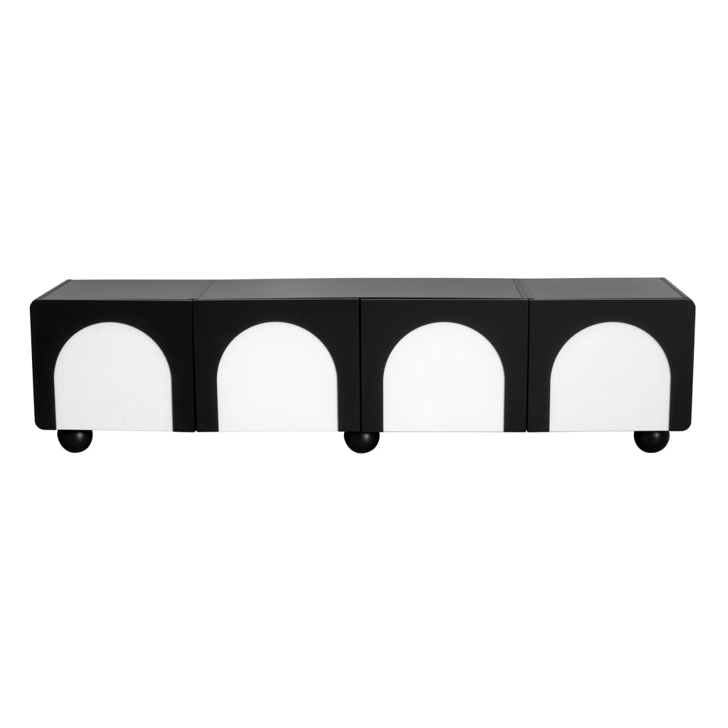 Mobile TV con Cassetti e Ante ¨C MINIMAL ¨C Nero/Bianco 180x38x45 cm