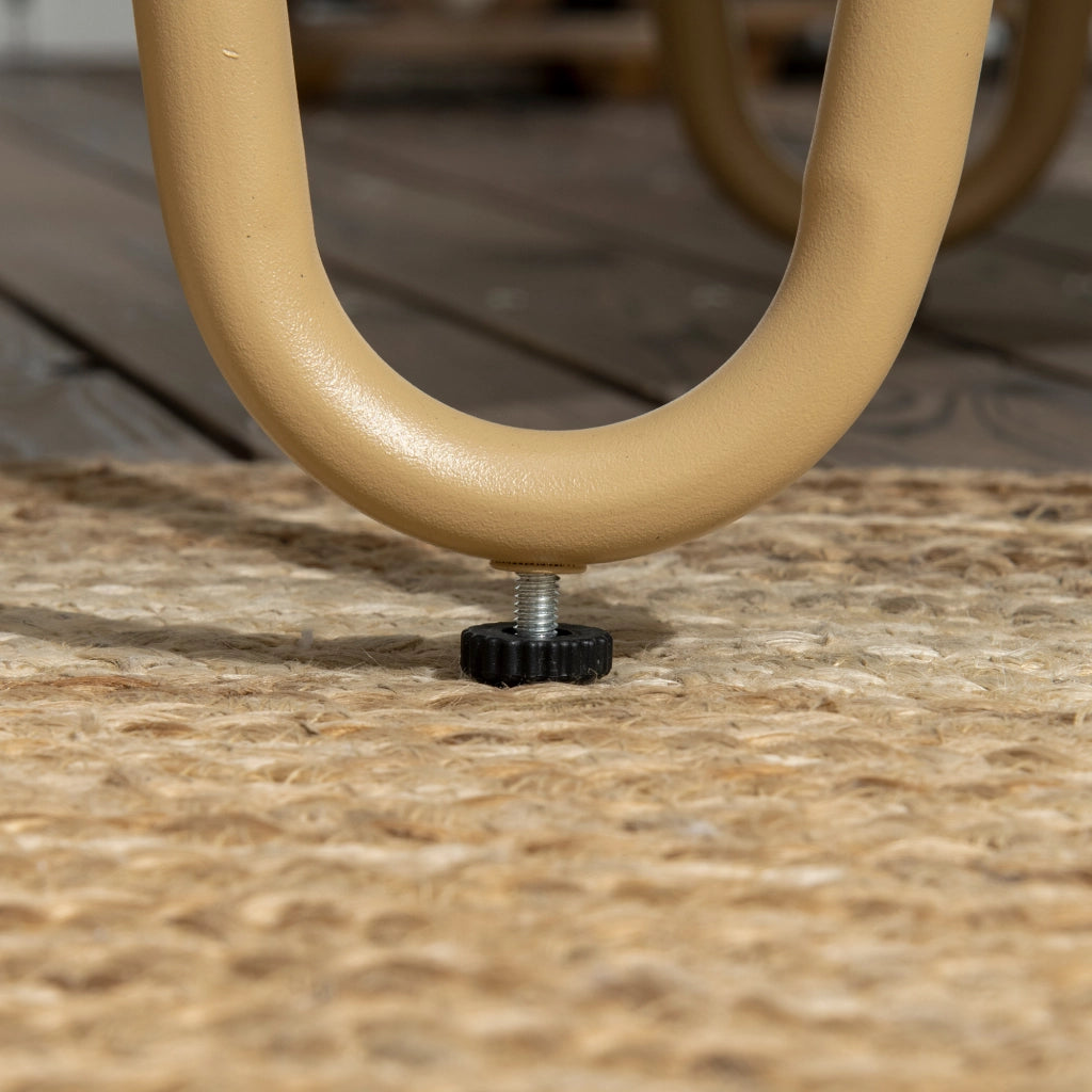 Set Salotto da Giardino in Rattan ¨C zephmum ¨C Divano 2 Posti, 2 Poltrone, Tavolino con Piano in Vetro