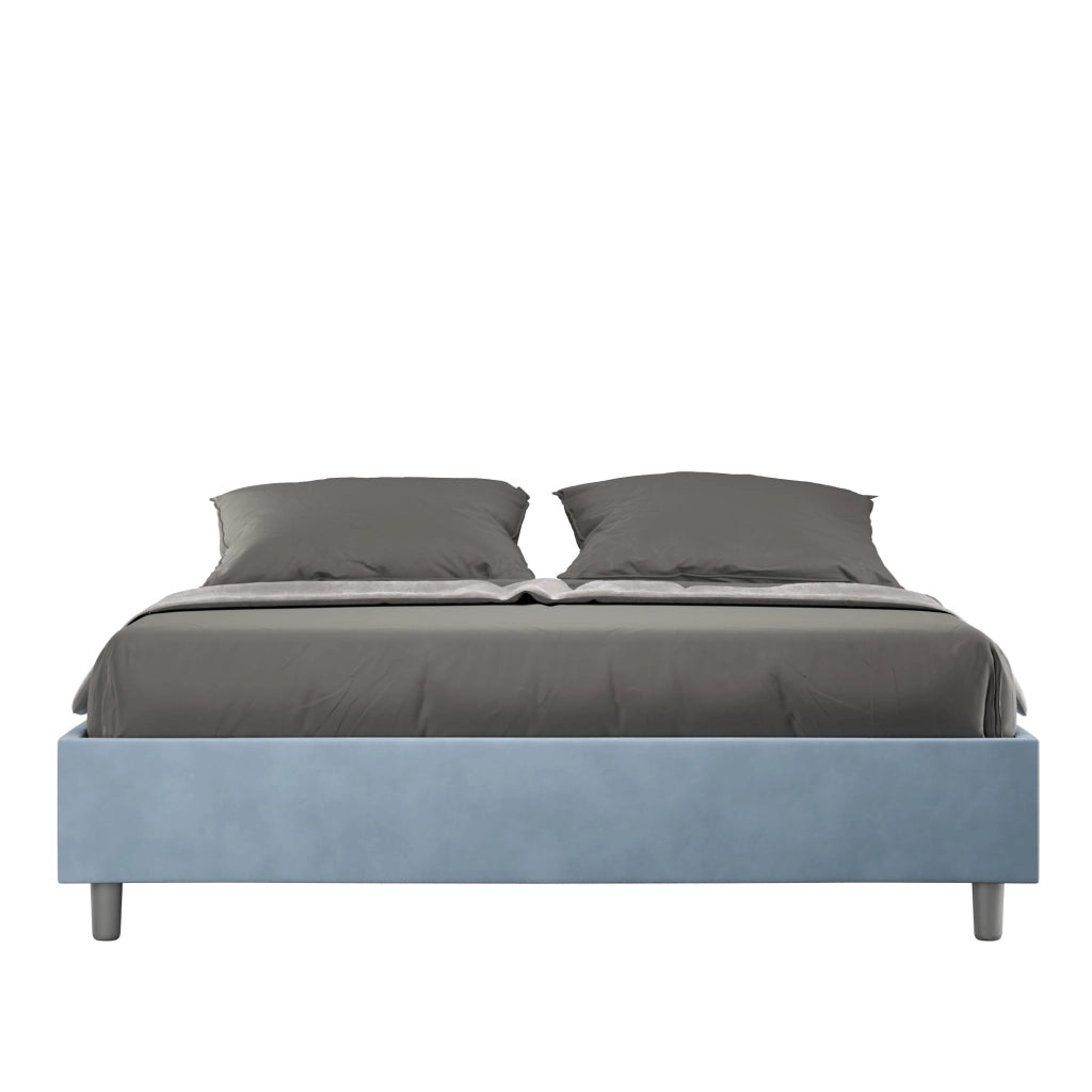 Letto Matrimoniale Large Sommier 170x200 cm con Rete Azelia Azzurro