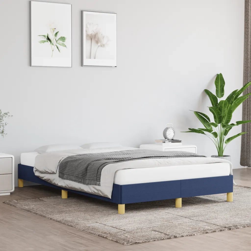Letto matrimoniale | Letto per adulti | Giroletto senza Materasso Blu 120x190 cm in Tessuto