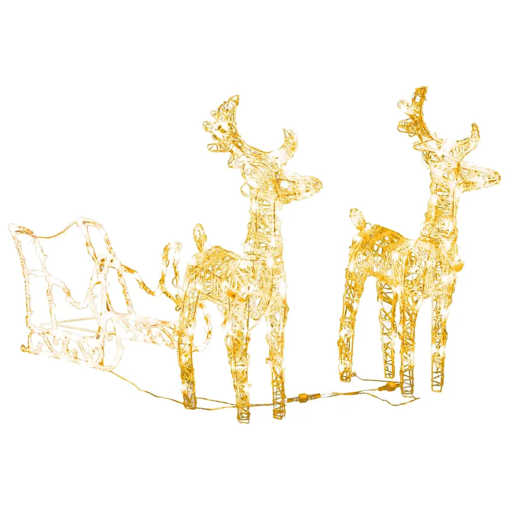 Decorazione Natalizia Renne e Slitta 160 LED 130 cm in Acrilico 328514