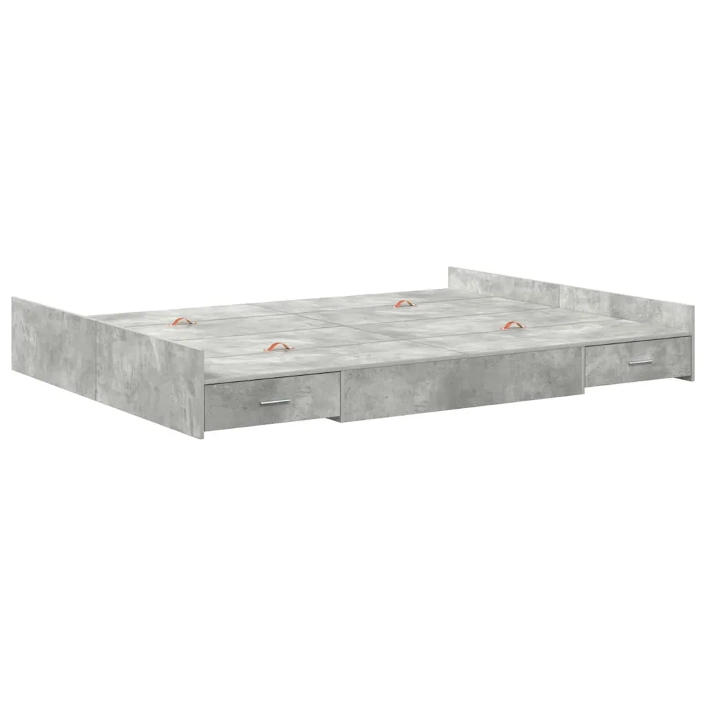 Struttura letto con contenitore Grigio cemento 135 x 190 cm 3335320