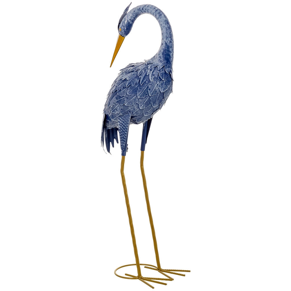 Figura decoración de metal azul 28x18x78h cm