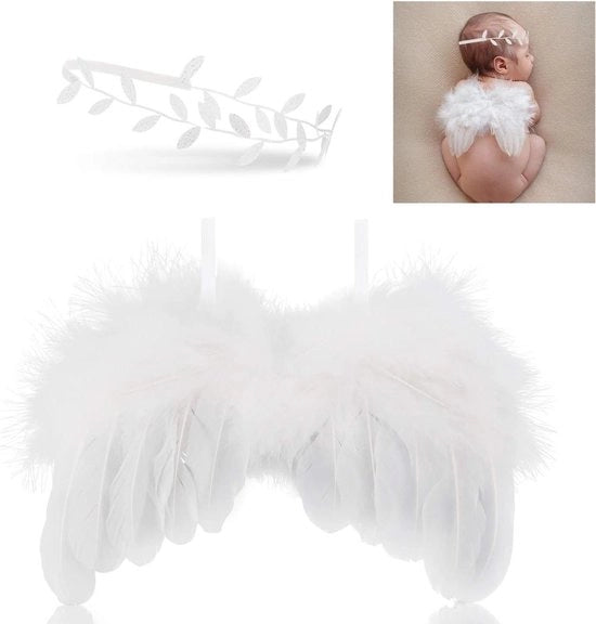 Accessori per fotografia di neonati femmine - ali per angeli e fascia per capelli per fotografie di bambini - belle foto del tuo piccolo