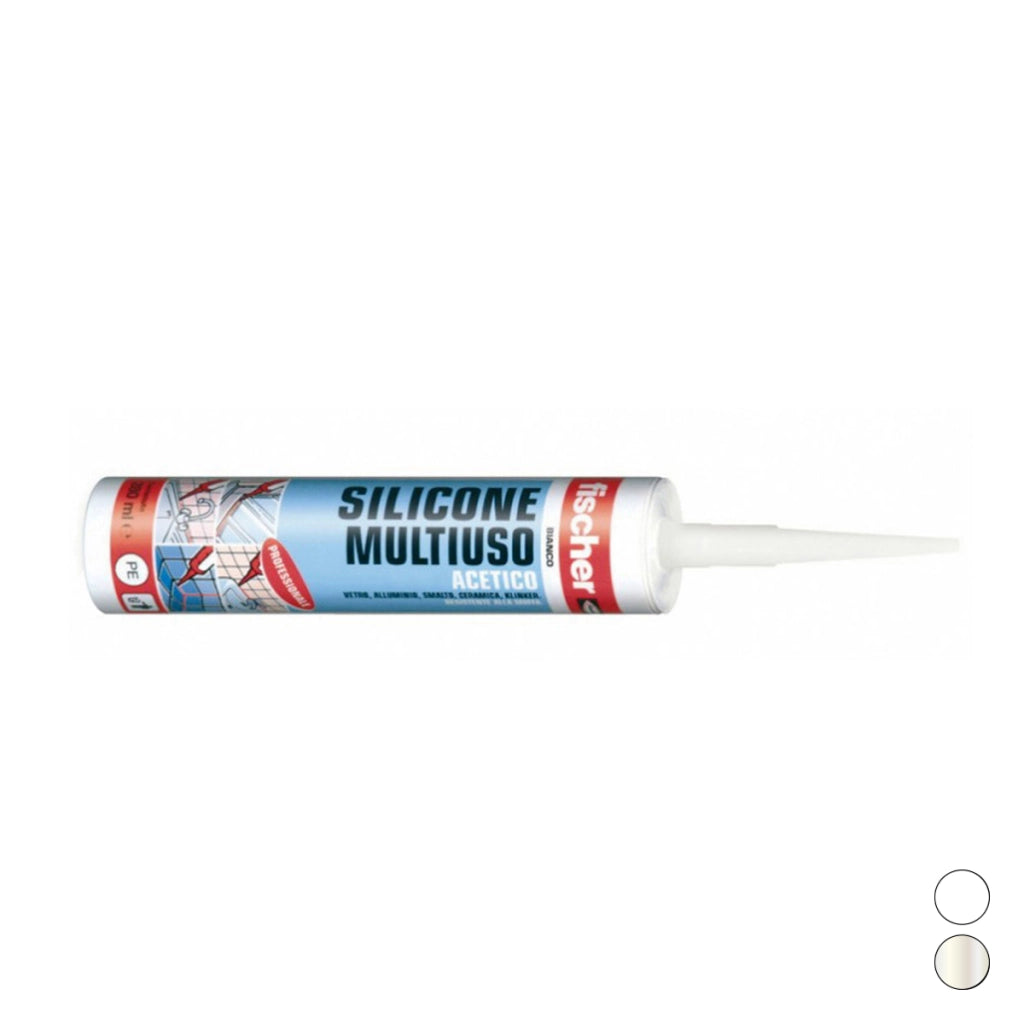 SILICONE MULTIUSO ACETICO- Bianco- FISCH- pezzi 1