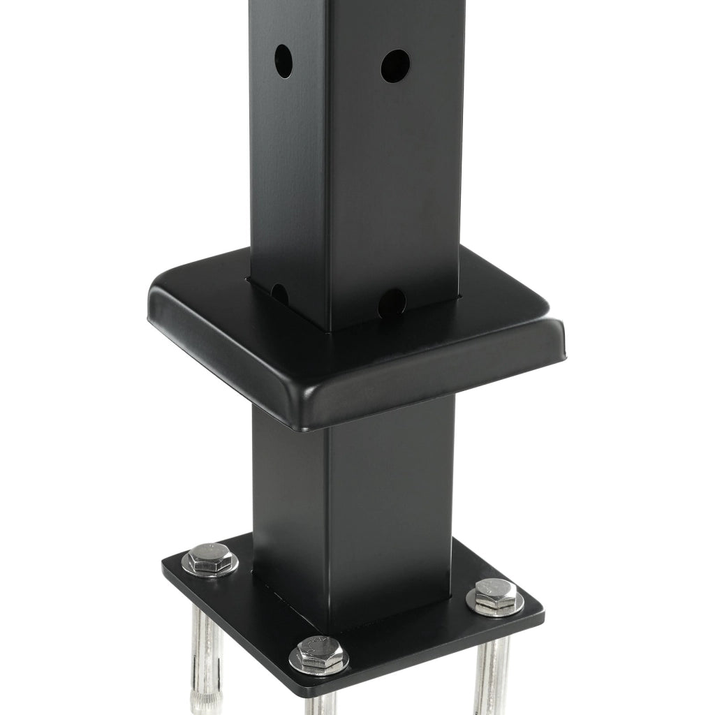 Palo Ringhiera Balaustrata in Acciaio Inox SUS304 Nero 914x108x68 mm con Fori a L Resistente per Balcone Terrazza e Giardino