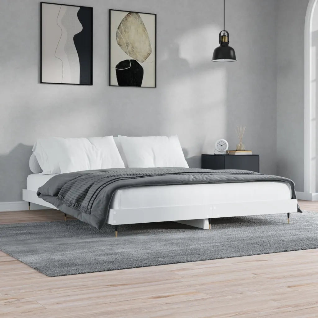Giroletto-Struttura Letto Bianco 120x200 cm in Legno Multistrato 391856