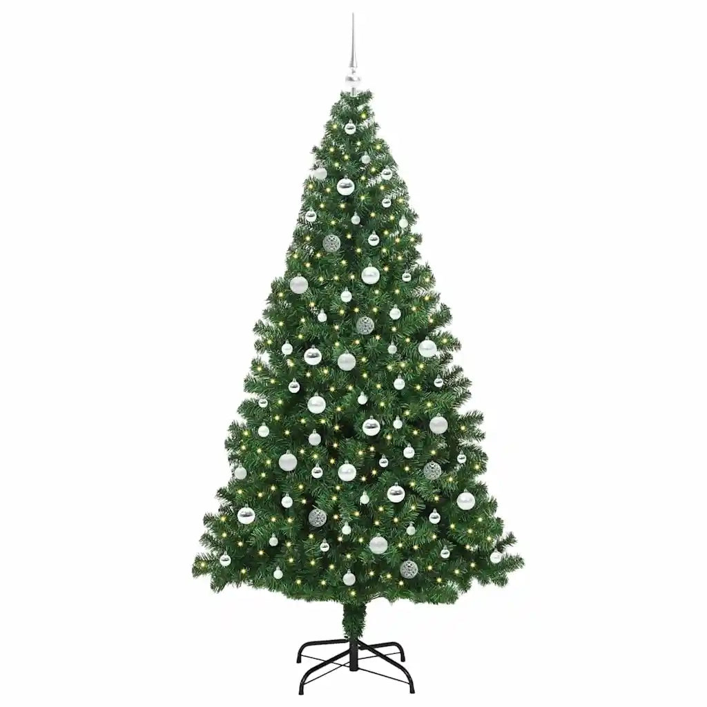 Albero di Natale artificiale con 300 LED Verde 210 cm 3396927