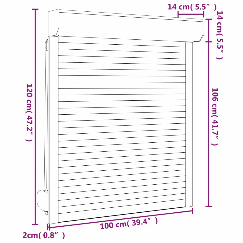 Persiana a rullo Bianco 100 x 120 cm Alluminio e poliuretano 42047054