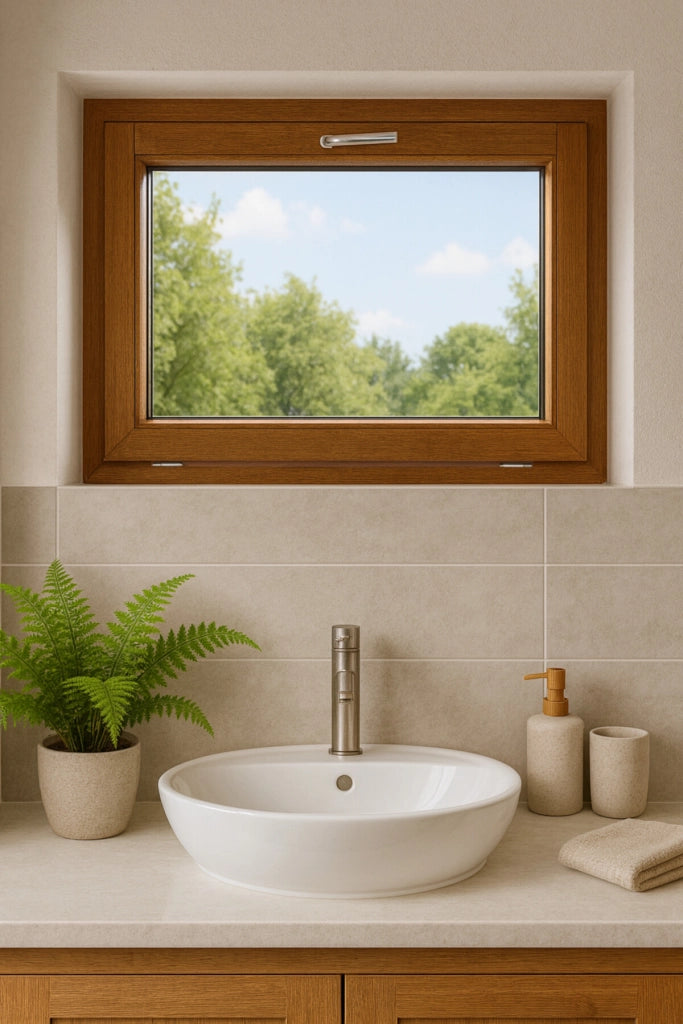 Telaio a ribalta in legno H60 x L90 con tavola di misura, maniglia (ref 010220f9) Gd Menuiseries