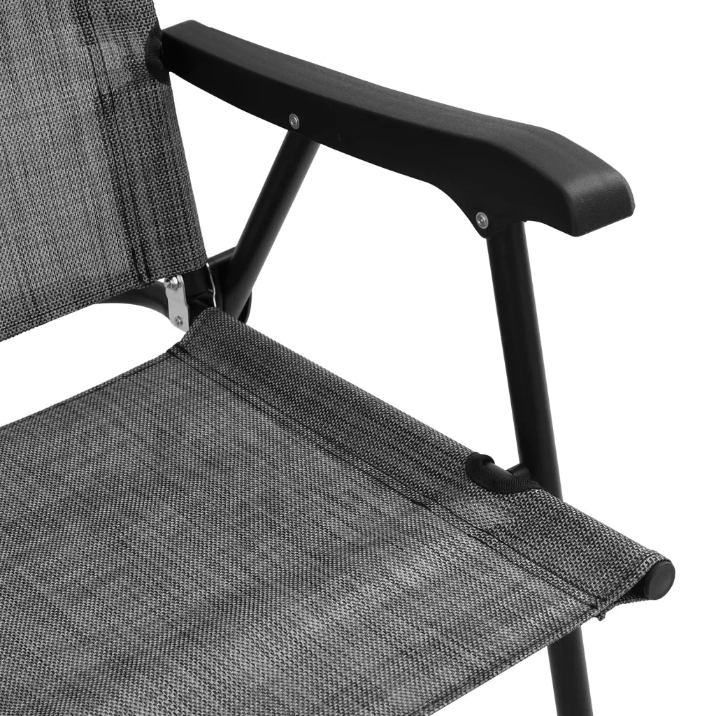 Sedie da Giardino Pieghevoli 2 pz in Acciaio Grigio e Textilene 360200
