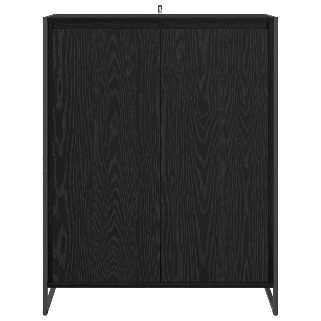 Mobile per scarpe con porta Rovere Nero 79 x 36 x 100 cm 886462
