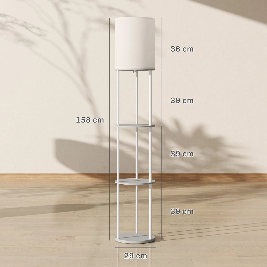 Lampada da Terra con Scaffali ¨C Minimal ¨C Grigio