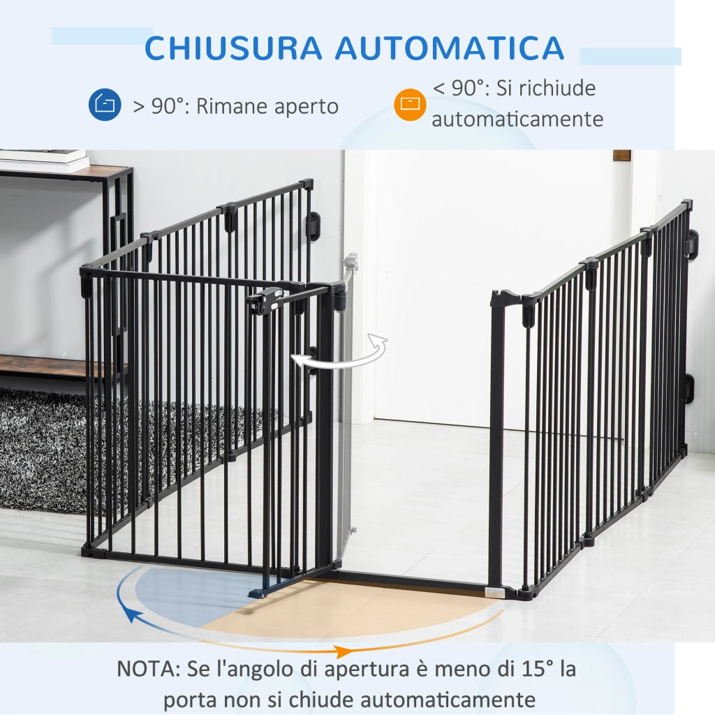 Cancelletto per Cani Pieghevole ¨C zephmum ¨C Nero, 8 Sezioni